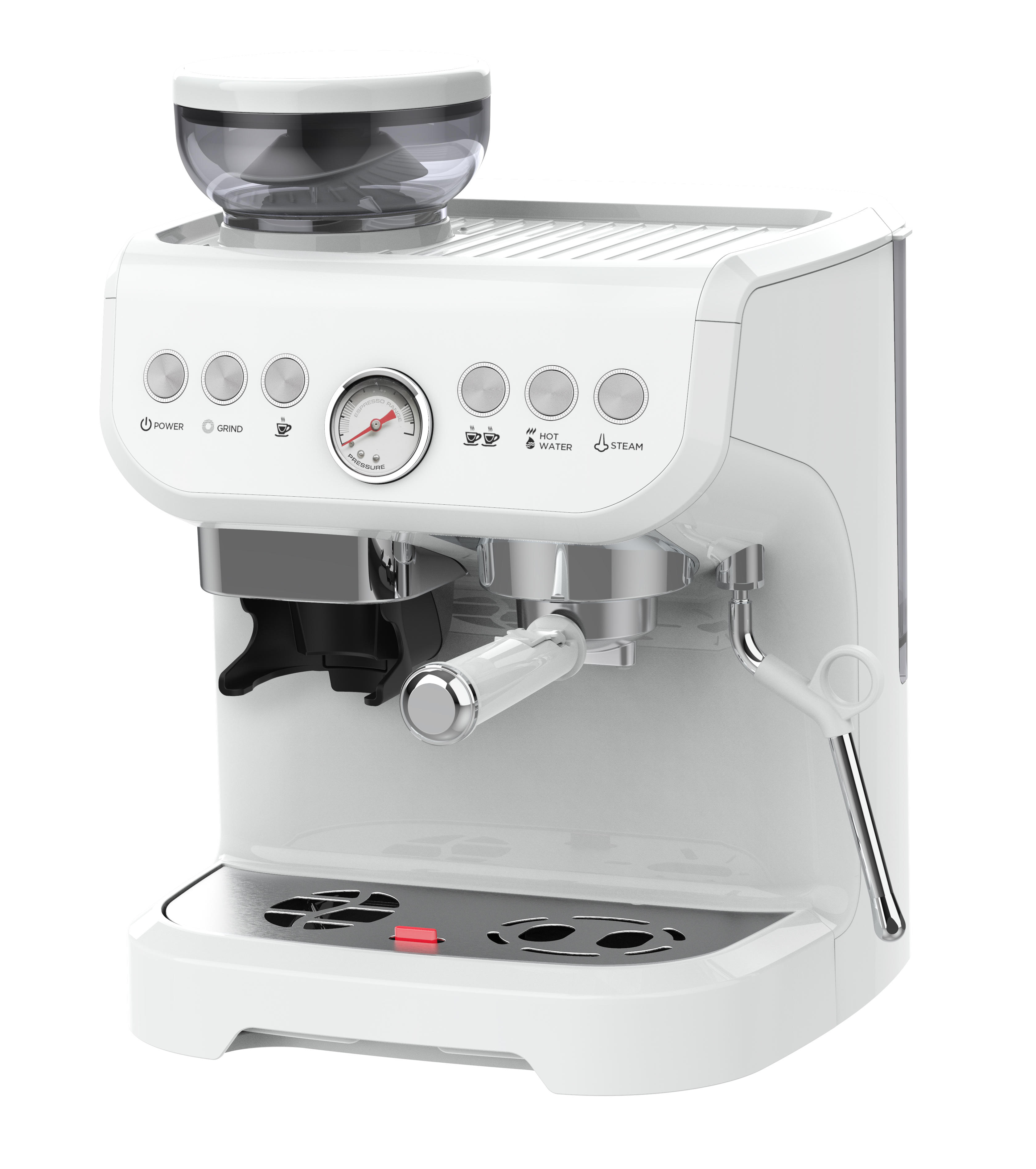 Semi-Automatic Bean to Cup Espresso Machine Coffee Maker With Grinder & Steam Wand